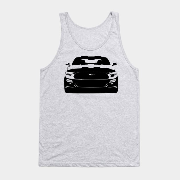 Mustang 5.0 Black 2016 Front View Tank Top by CharlieCreator